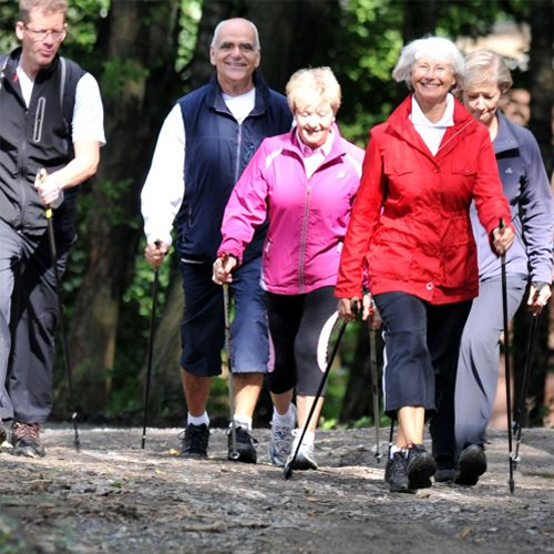 Sportgruppe in Bewegung